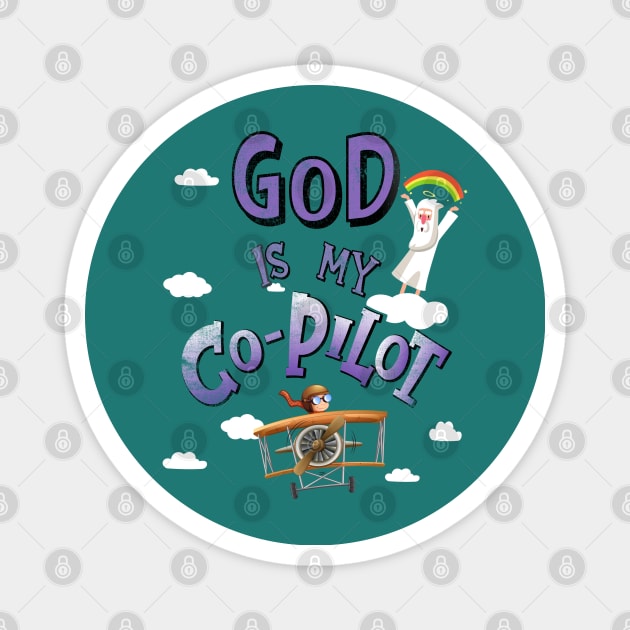 God is my Co-Pilot Magnet by Blended Designs